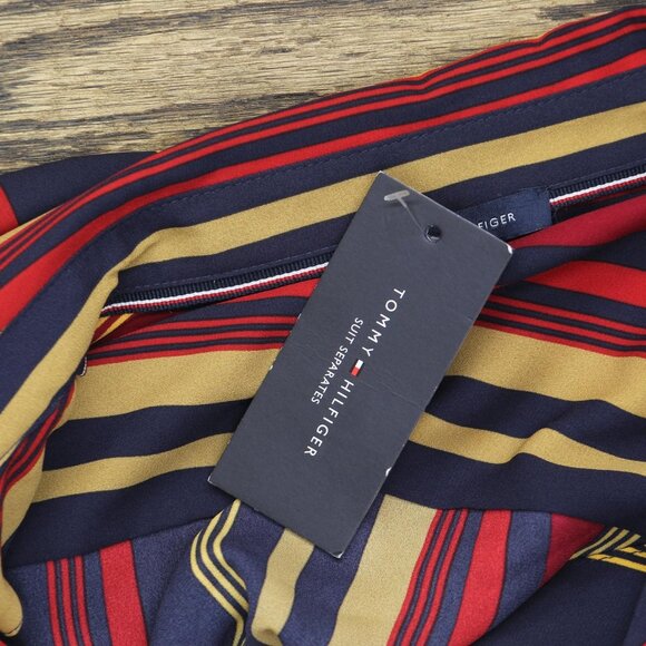 NWT Tommy Hilfiger Printed Collared Long-Sleeve Top Midnight Blue Multi XL - Picture 5 of 7